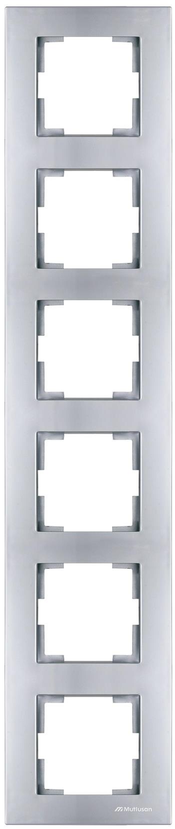 6 fach Rahmen vertikal Silber (RITA Metall Optik)