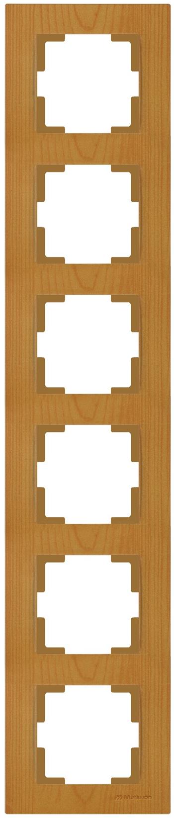 6 fach Rahmen vertikal Eiche (RITA Holz Optik)