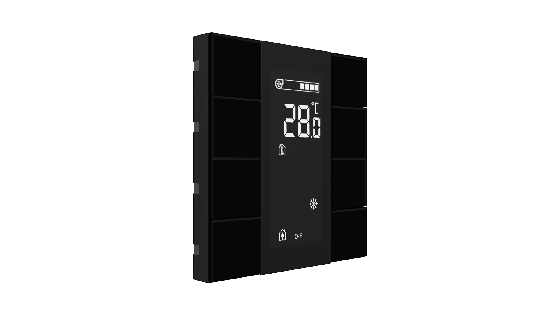 KNX Raumtemperatursensor iSwitch+ Glas Schwarz 8 Tasten KNX Raumtemperatursensor iSwitch+ Glas Schwarz 8 Tasten