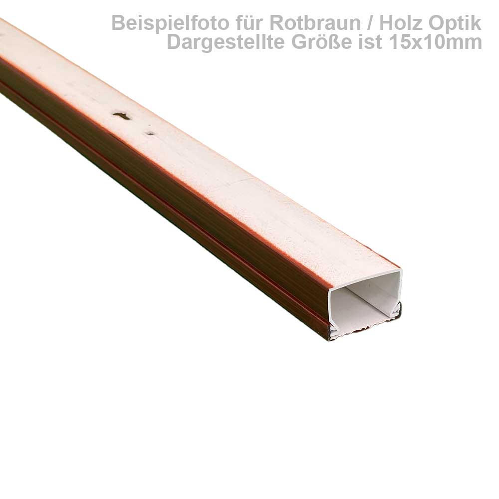 20x10 mm Kabelkanal Rot Braun Schrauben / Bohren 2m