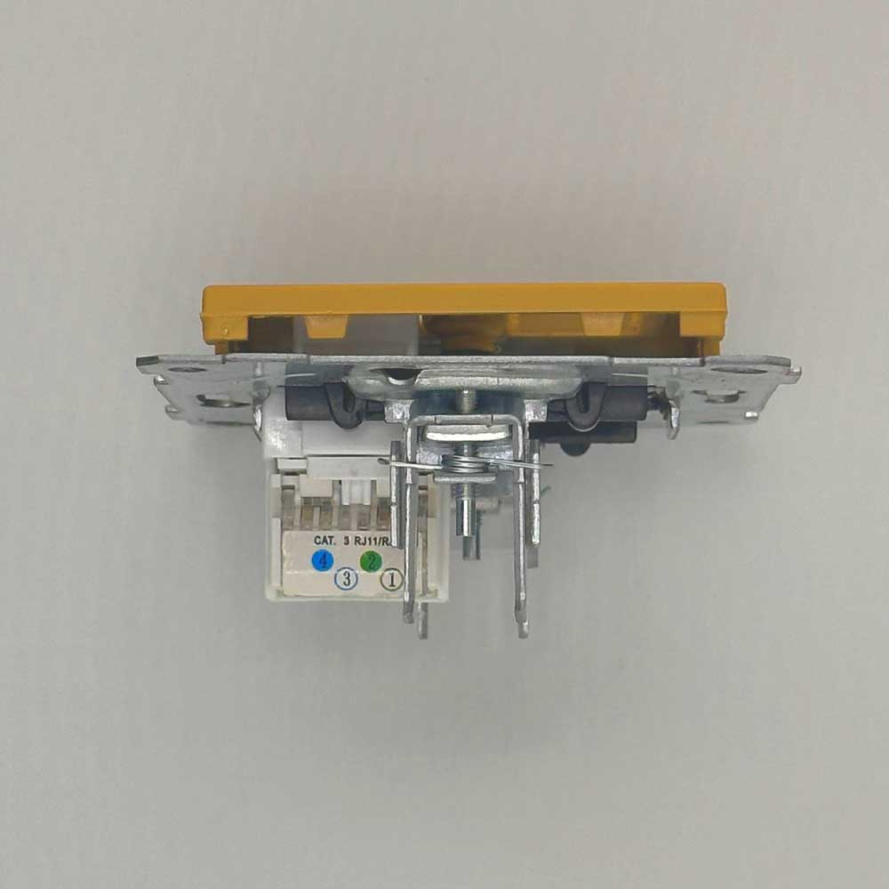 1 fach Telefondose Eiche Holz Optik- CANDELA Schalterserie