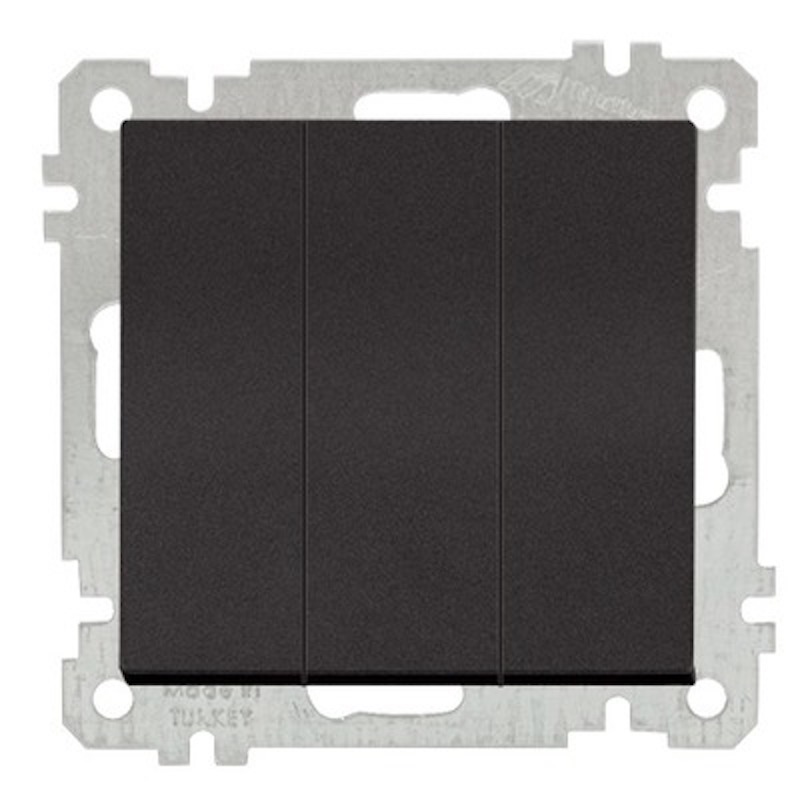 3-fach Schalter mit Rahmen Schwarz matt - CANDELA Schalterserie 3-fach Schalter mit Rahmen Schwarz matt - CANDELA Schalterserie