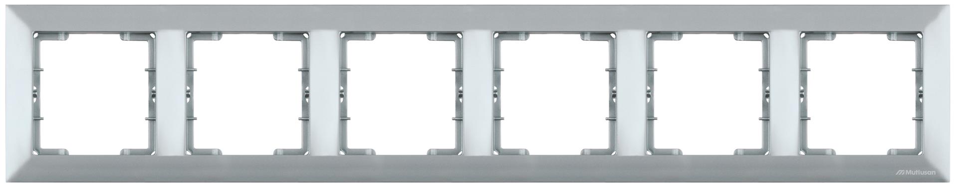6 fach Rahmen horizontal Silber (CANDELA Metall Optik)