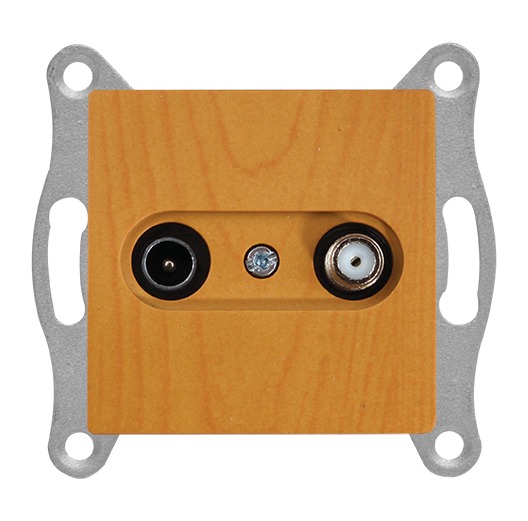 SAT Enddose Eiche Holz Optik - CANDELA Schalterserie