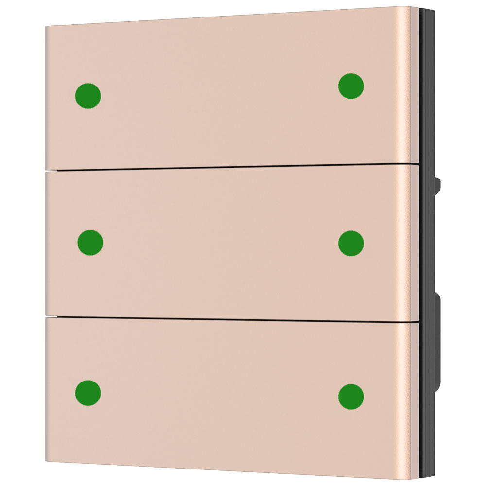 KNX Taster mit Thermostat Rose Gold 6 KNX Taster mit Thermostat Rose Gold 6