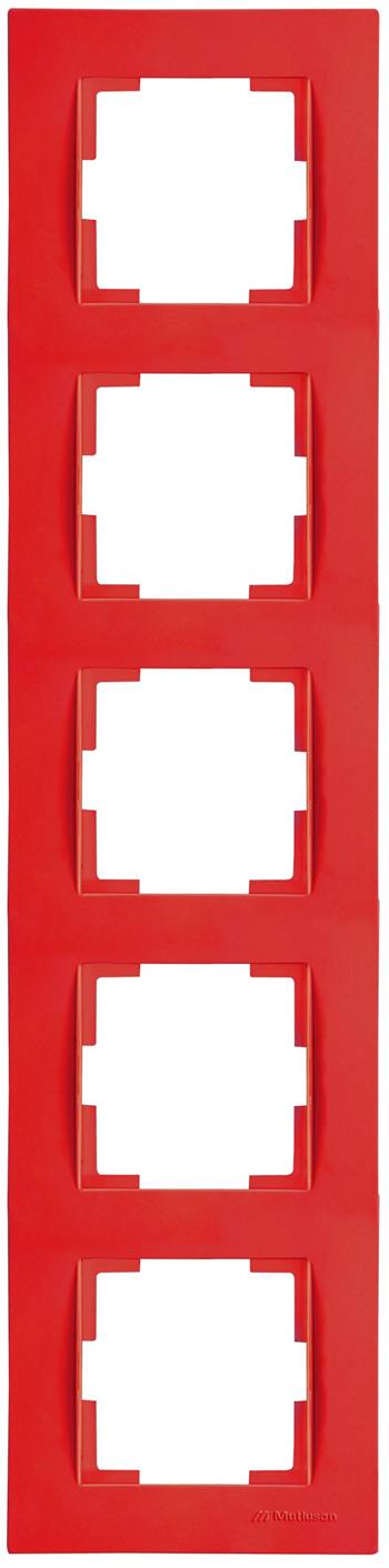 5 fach Rahmen vertikal Rot (RITA Pastell Farben)