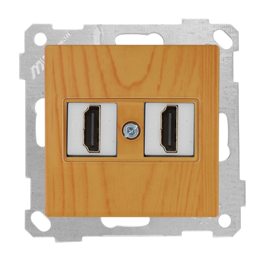 HDMI Anschluss 2 fach Eiche (RITA Holz Optik)