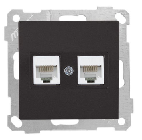 2 fach Netzwerkdose CAT5e schwarz - CANDELA Schalterserie 2 fach Netzwerkdose CAT5e schwarz - CANDELA Schalterserie