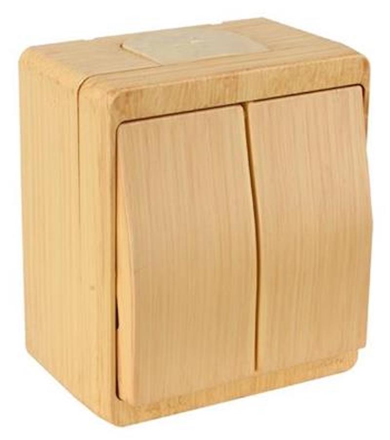 Serienschalter / 2 fach Schalter Buche / Kiefer · Nemliyer IP44 Serienschalter / 2 fach Schalter Buche / Kiefer · Nemliyer IP44