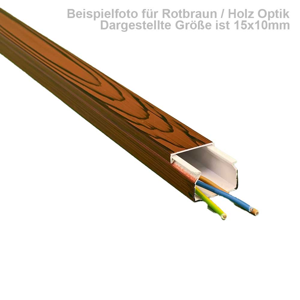 20x10 mm Kabelkanal Rot Braun Schrauben / Bohren 2m