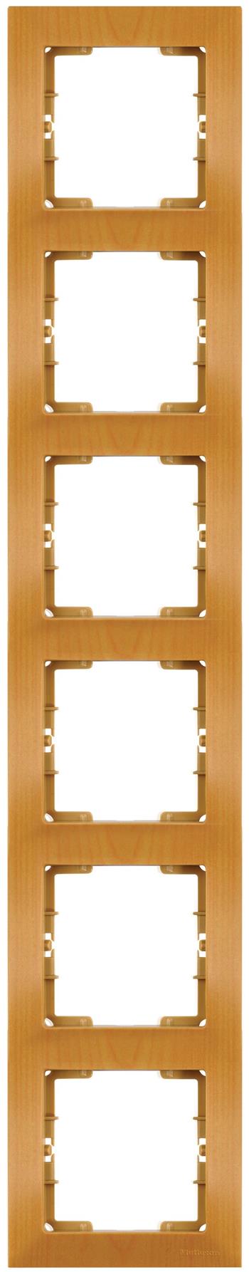 6 fach Rahmen vertikal Eiche (CANDELA Holz Optik)