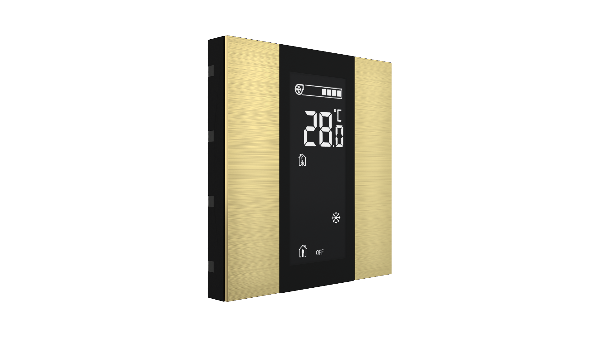 KNX Raumtemperatursensor iSwitch+ Aluminium Gold 2 Tasten