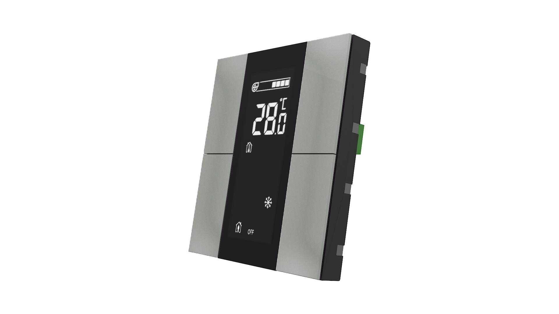 KNX Raumtemperatursensor iSwitch+ Grau Metalloptik 4 Tasten