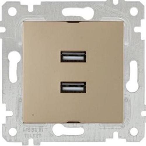 2 fach USB Steckdose mit Ladefunktion Gold Optik - RITA Schalterserie 2 fach USB Steckdose mit Ladefunktion Gold Optik - RITA Schalterserie