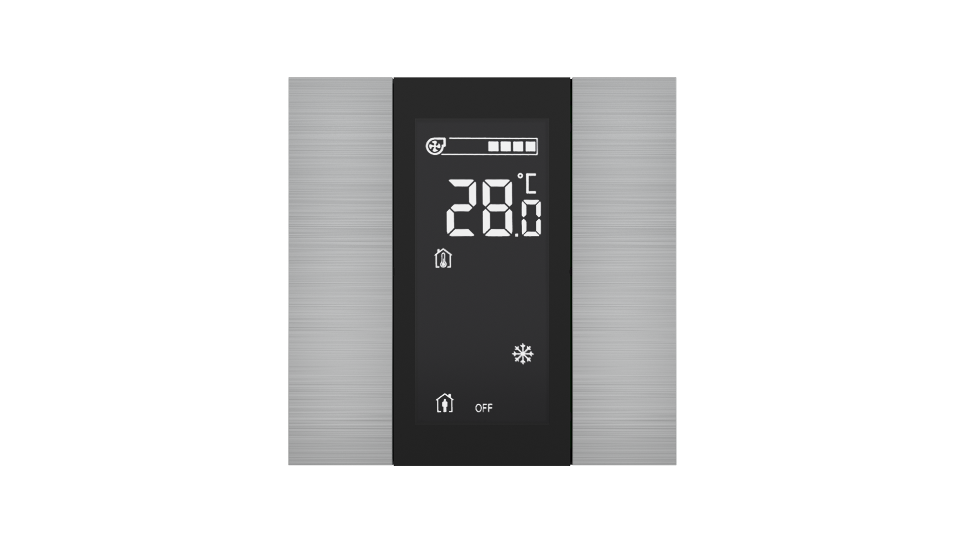 KNX Raumtemperatursensor mit Air Quality Sensor iSwitch+ Aluminium Natur 2 Tasten