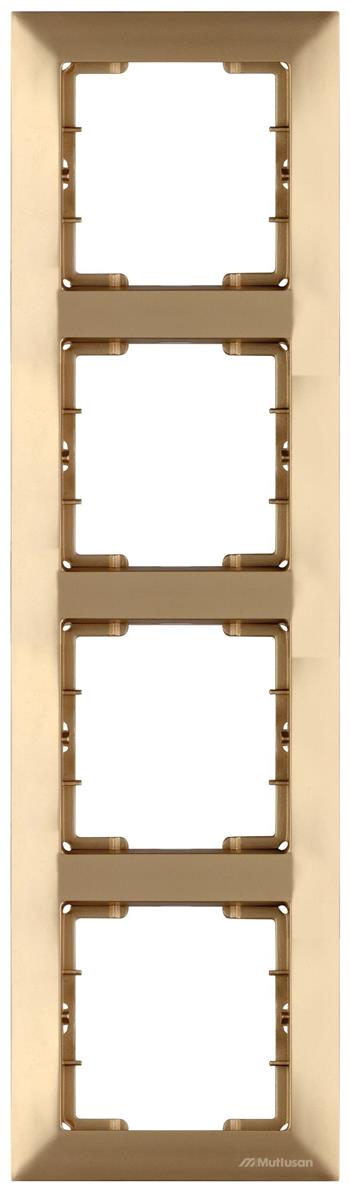 4 fach Rahmen vertikal Gold - CANDELA Schalterserie 4 fach Rahmen vertikal Gold - CANDELA Schalterserie