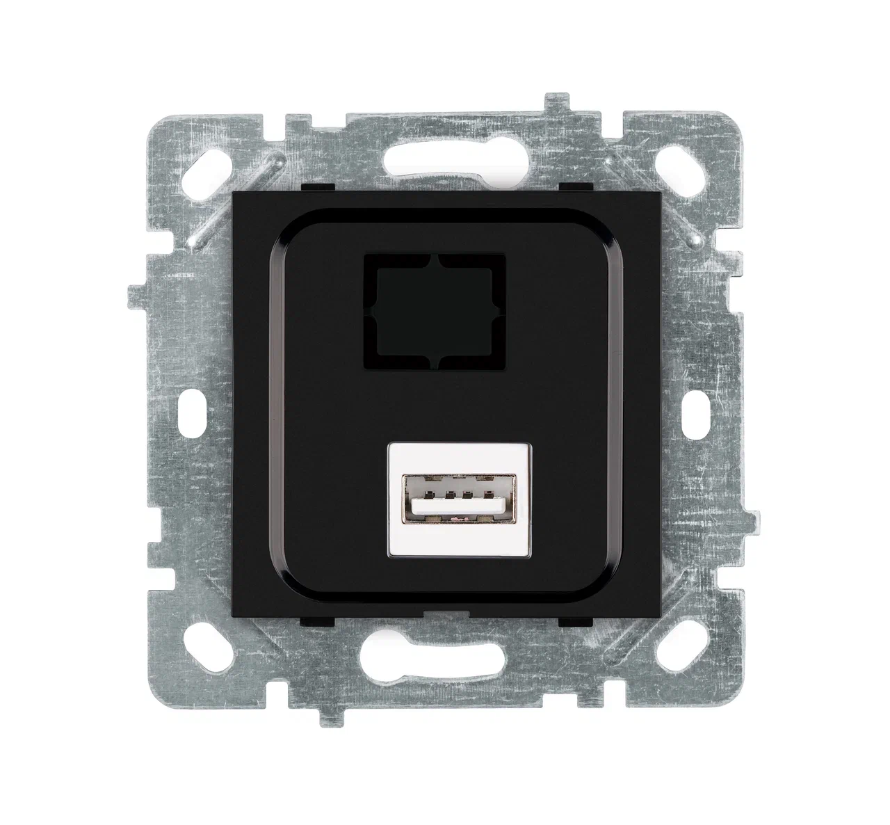 USB-Datenanschlussdose  Schwarz glänzend · SELENE