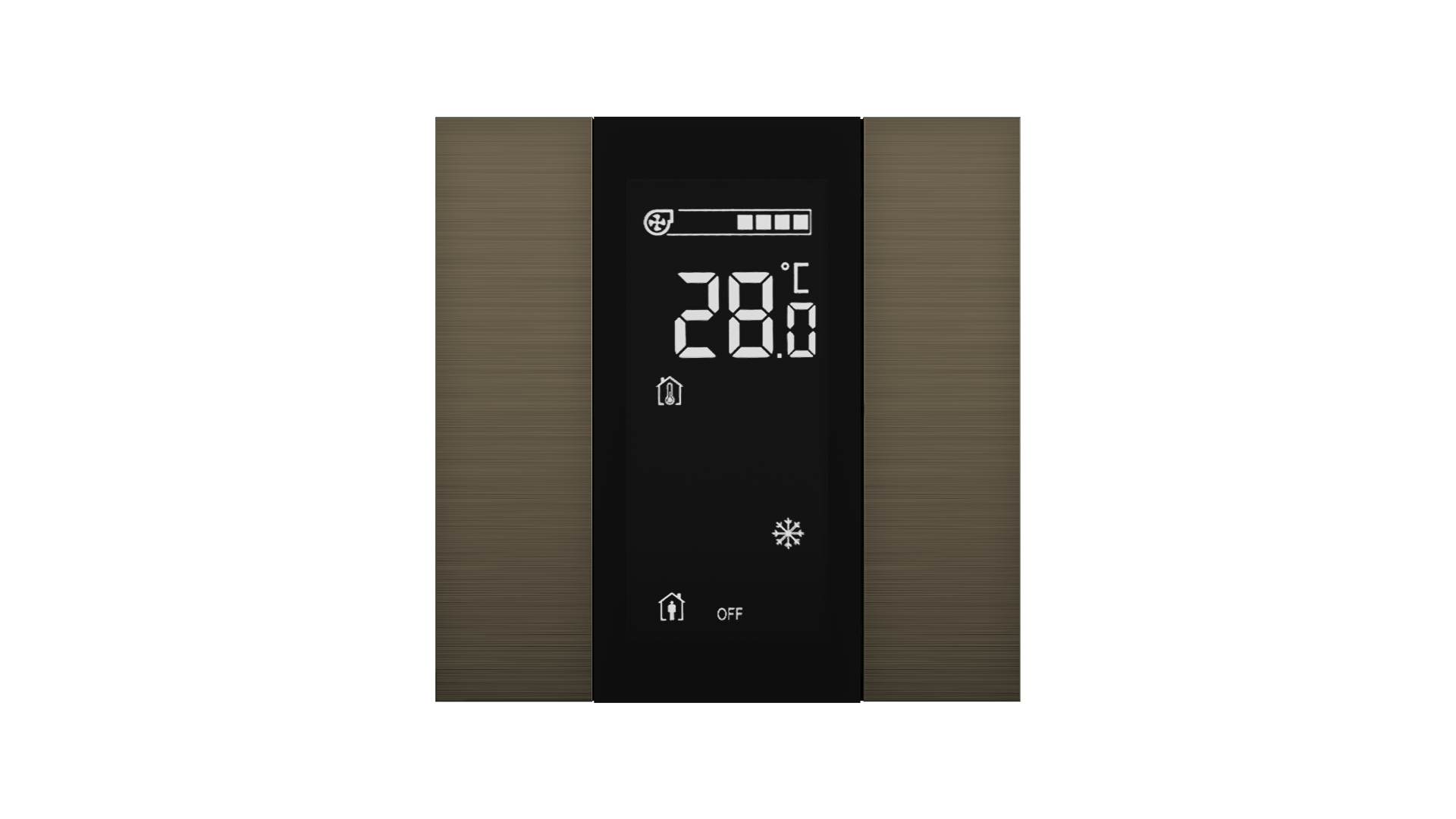 KNX Raumtemperatursensor mit Air Quality Sensor iSwitch+ Aluminium Bronze 2 Tasten KNX Raumtemperatursensor mit Air Quality Sensor iSwitch+ Aluminium Bronze 2 Tasten