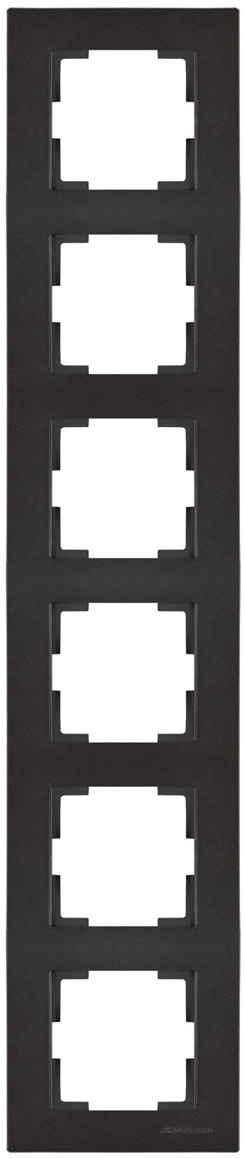 6 fach Rahmen vertikal Schwarz (RITA Metall Optik)