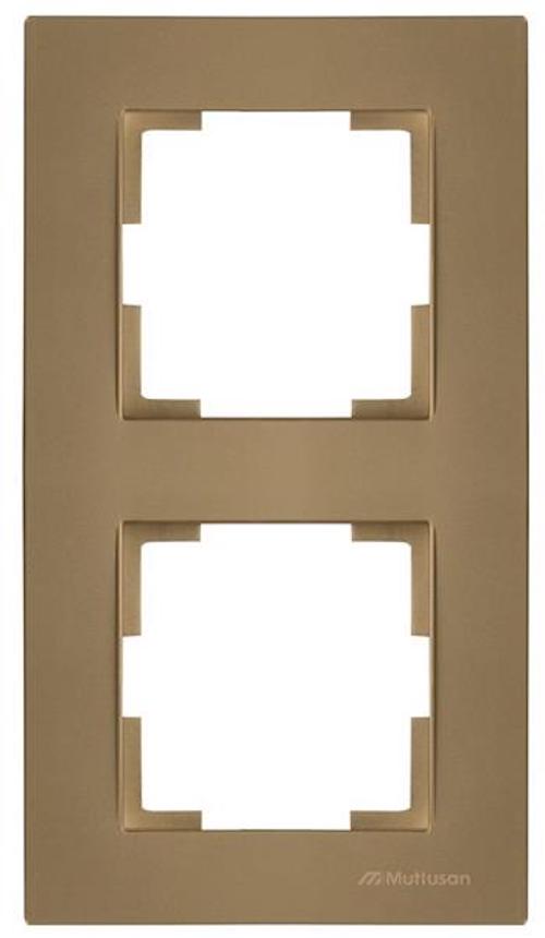 2 fach Rahmen vertikal Gold Optik - RITA Schalterserie 2 fach Rahmen vertikal Gold Optik - RITA Schalterserie