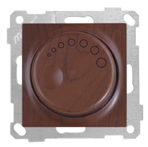 Dimmer 600W Walnuss Holz Optik - CANDELA Schalterserie