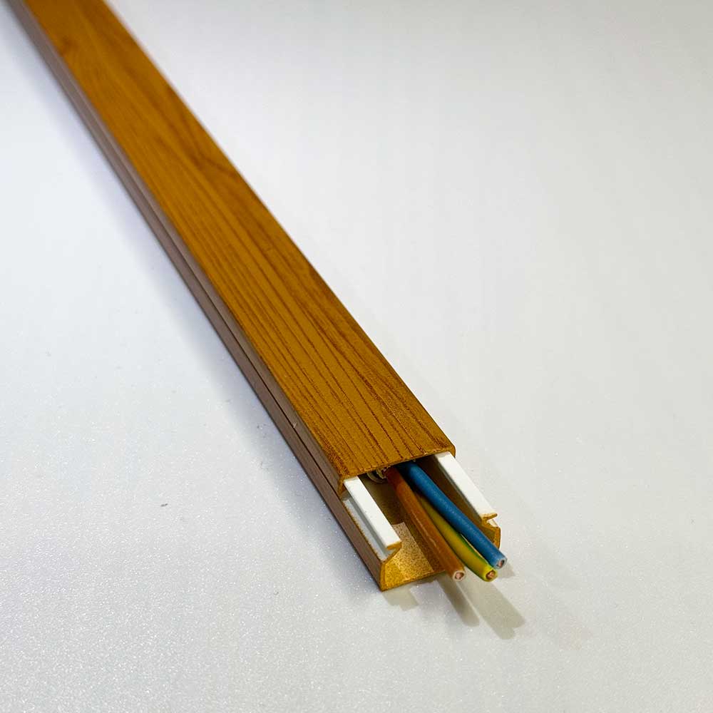 20x10 mm Kabelkanal Eiche Holz Optik zum Schrauben 2x 1m