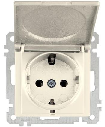 Steckdose mit Klappdeckel creme (CANDELA Standard) Steckdose mit Klappdeckel creme (CANDELA Standard)