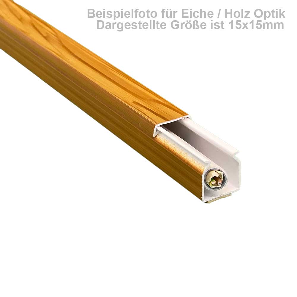 20x10 mm Kabelkanal Eiche Holz Optik Selbstklebend 2x 1m