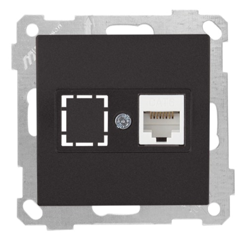 1fach Netzwerk CAT6 Schwarz (CANDELA Metall Optik)