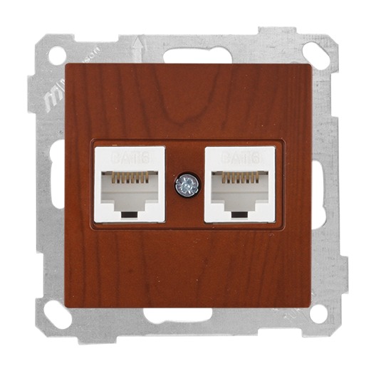 Netzwerk RJ45 CAT6 2 fach Kirsche (CANDELA Holz Optik)