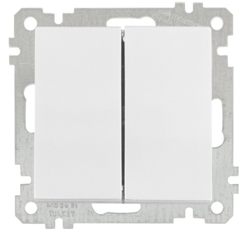 Serienschalter / 2 fach Schalter / Doppelschalter weiß (RITA Standard)