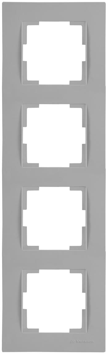 4 fach Rahmen vertikal Grau (RITA Pastell Farben)
