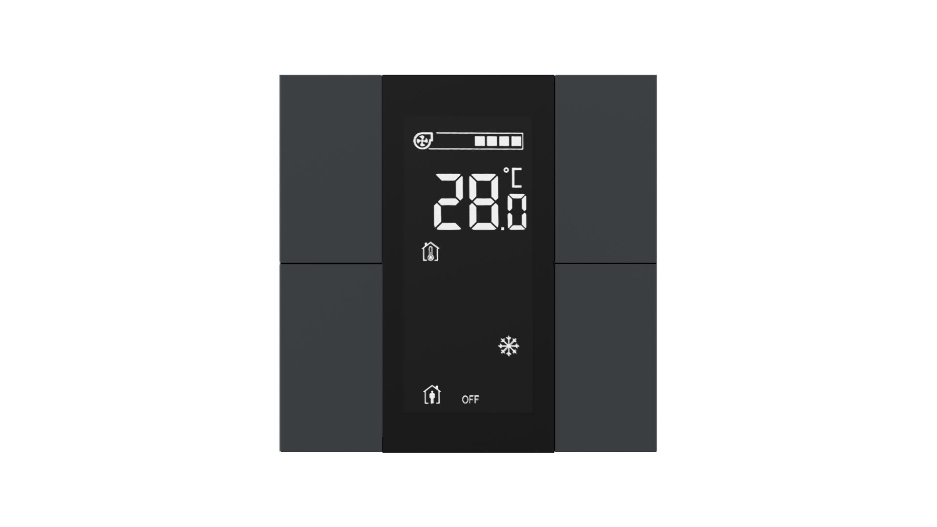 KNX Taster mit Display und Luftqualitätssensor iSwitch+ · Anthrazit matt