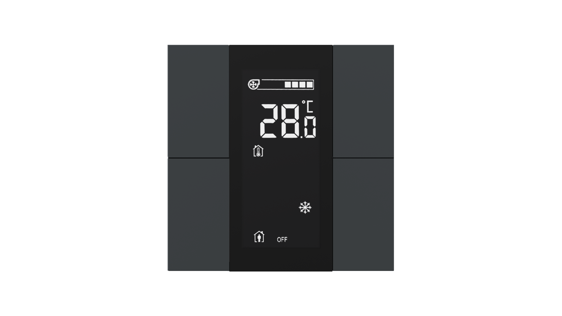 KNX Taster mit Display und Luftqualitätssensor iSwitch+ · Anthrazit matt KNX Taster mit Display und Luftqualitätssensor iSwitch+ · Anthrazit matt