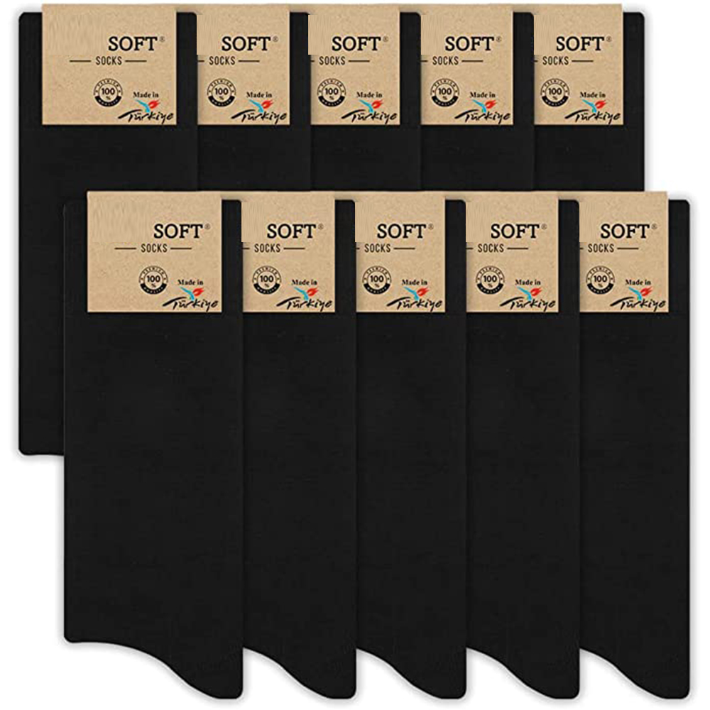 5-20 Paar Herren Business Socken 39-42 - Schwarz