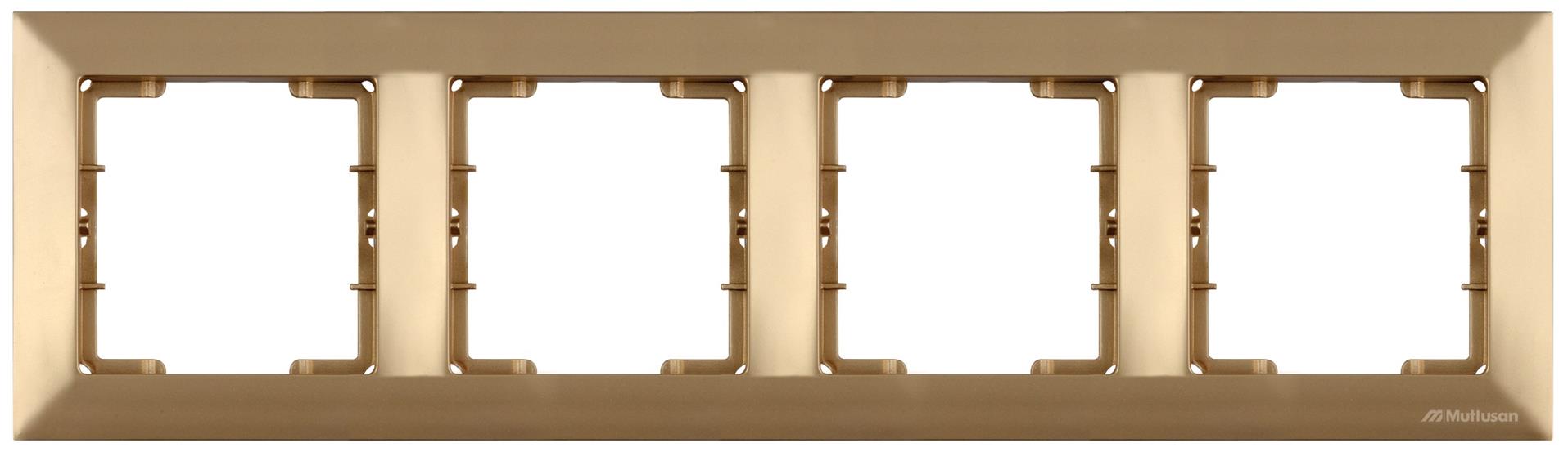 4 fach Rahmen horizontal Gold - CANDELA Schalterserie 4 fach Rahmen horizontal Gold - CANDELA Schalterserie