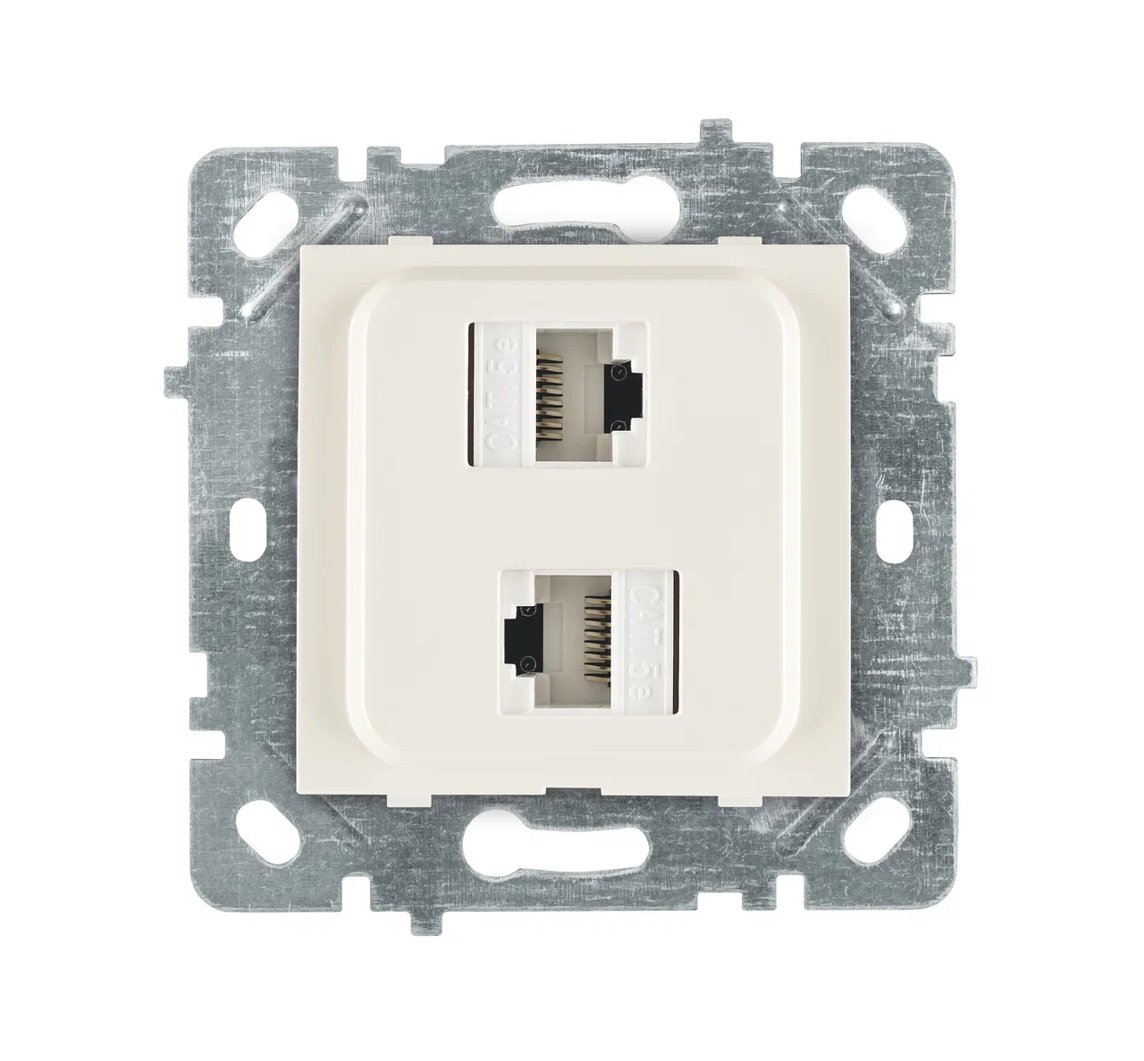 Doppel-Netzwerkdose CAT5 (RJ45) Creme · SELENE