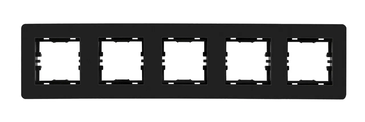 5fach Rahmen Horizontal Schwarz glänzend - SELENE Schalterserie