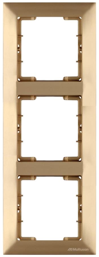 3 fach Rahmen vertikal Gold - CANDELA Schalterserie 3 fach Rahmen vertikal Gold - CANDELA Schalterserie