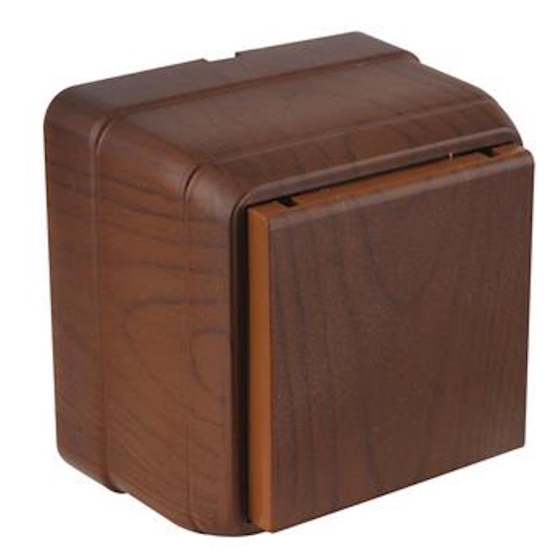 Steckdose mit Klappdeckel Walnuss · BRON Steckdose mit Klappdeckel Walnuss · BRON