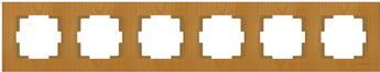 6 fach Rahmen horizontal Eiche Holz Optik - RITA Schalterserie