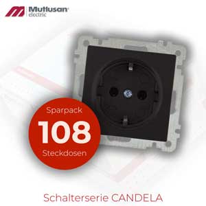 Sparset 108x Steckdosen Schwarz CANDELA Serie