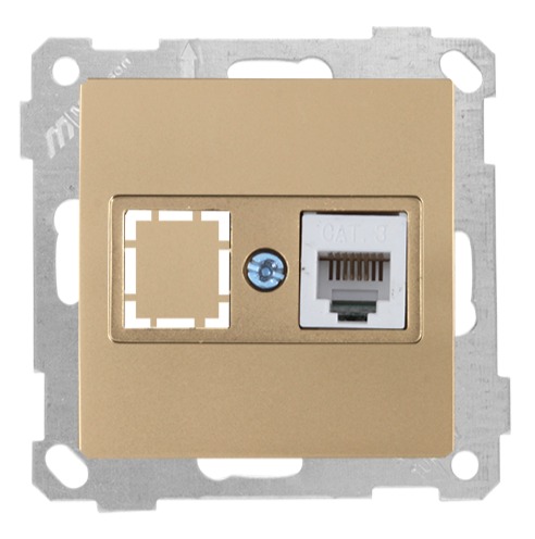 1 fach Telefondose Gold Optik- CANDELA Schalterserie