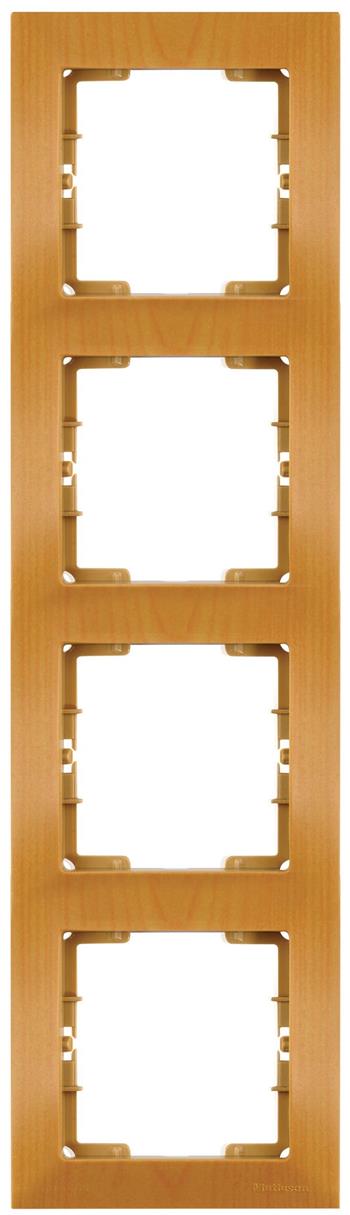 4 fach Rahmen vertikal Eiche Holz Optik - CANDELA Schalterserie
