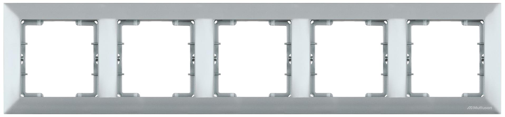 5 fach Rahmen horizontal Silber (CANDELA Metall Optik)