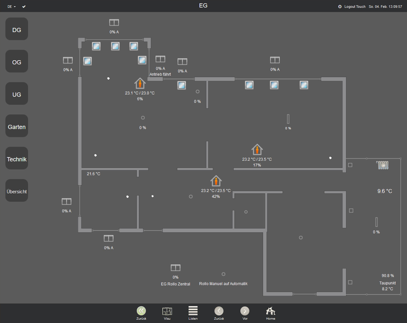 Xhome KNX Visualisierung 100 mit IP Router Xhome KNX Visualisierung 100 mit IP Router