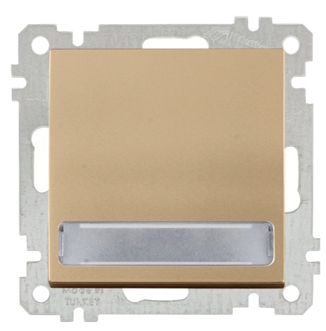 Schalter mit beleuchtetem Schild Gold Optik - CANDELA Schalterserie