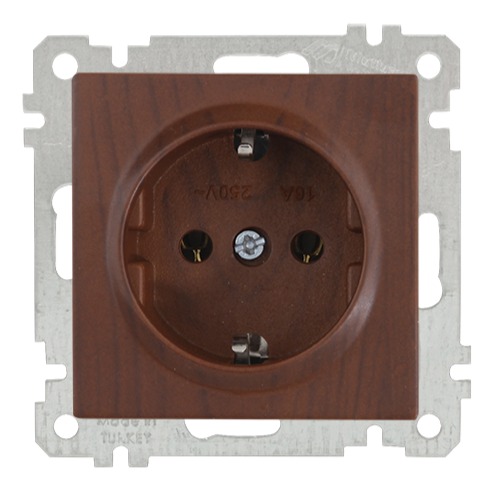 Steckdose Walnuss Holz Optik - CANDELA Schalterserie