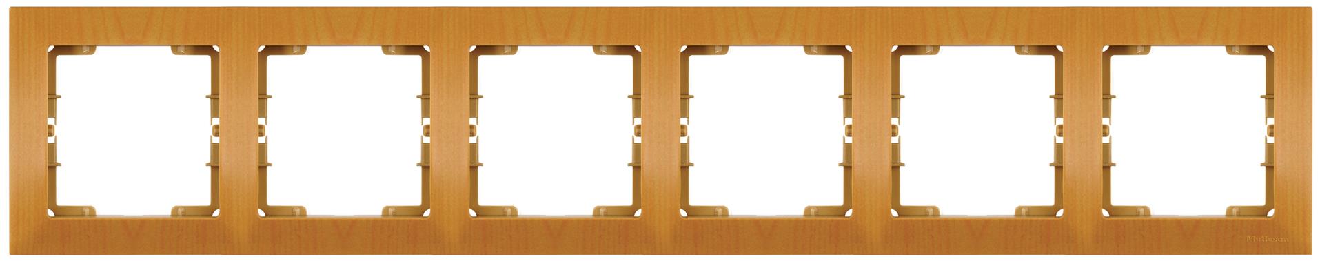 6 fach Rahmen horizontal Eiche (CANDELA Holz Optik)