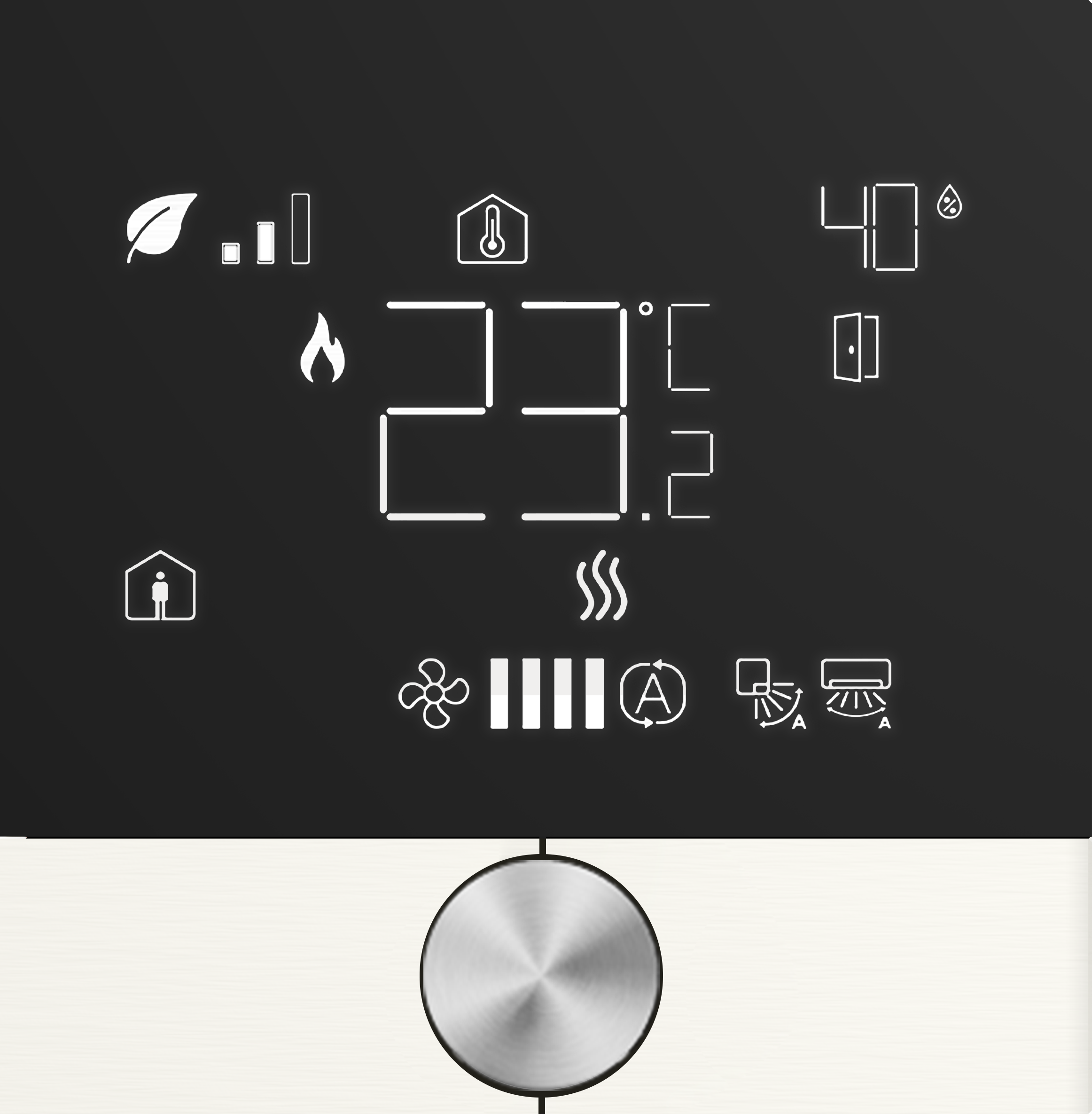 Edelstahl Knopf für KNX Raumtemperaturregler ECLIPSE Edelstahl Knopf für KNX Raumtemperaturregler ECLIPSE